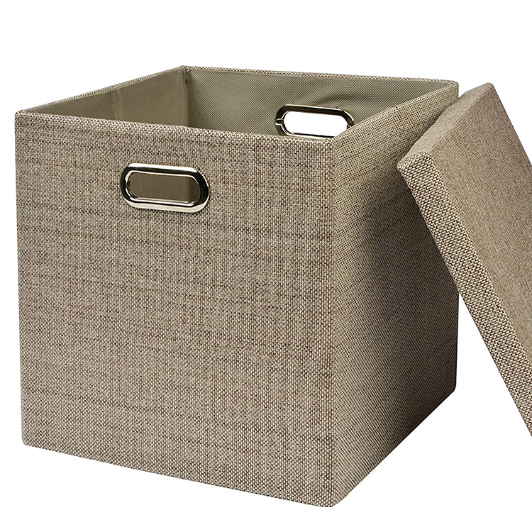 Foldable heavy duty burlap storage box | Storage Bins Wholesale